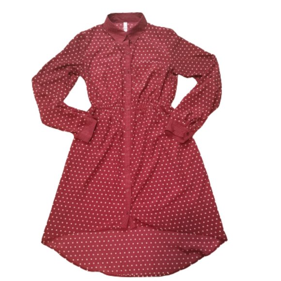Xhilaration Dresses & Skirts - 3/$40 | Xhilaration Collared Poka Dot Dress | Red